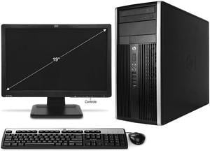 HP 6200 PRO MicroTower Desktop Computer Intel Quad-Core i5 CPU 4 GB DDR3 RAM 500GB HD DVDRW WiFi  Windows 10 Professional 64-Bit w/ 19" Widescreen LCD Monitor