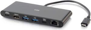 C2G Docking Station, USB C Docking Station, 4K Docking Station, Compatible with USB-C & Thunderbolt 3 Laptops, Black, Cables to Go 28845