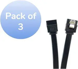 MICRO CONNECTORS F03-10MSSB-3 40" Sata III 6 GB/S Straight Cable with Locking Latch - 3 Pack (Black) MICRO CONNECTORS F03-10MSSB-3 40" Sata III 6 GB/S Straight Cable with Locking Latch - 3 Pack (Black)