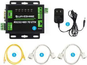 Waveshare Industrial RS232/RS485 to Ethernet Converter with Dual Serial Ports High-Speed Low-Power High-Stability Upgradable Easy to Communicate Between RS485 and RJ45 Port Ethernet