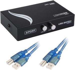 EEEKit Bundle for Printer Switch,2 Port USB 2.0 Manual Printer Scanner Sharing Switch Hub 2 PC to 1 Splitter Adapter,2 Pack USB A to B Printer Cable