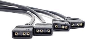 Micro Connectors Addressable RGB 1 to 4 Splitter Cable - 50cm/ 2 Pack, Model: F04-04ARGB50-2P