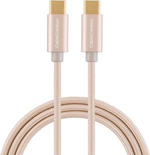 CableCreation USB C Cable 10FT 60W USB C to USB C Fast Charging Cable USB Type-C to C Cable Braided 3A 60W 480Mbps Data for MacBook Pro Air iPad Air Pro S21/S20+/S20 Pixel 4/5 etc. 3m Gold