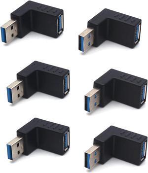 Antrader USB 3.0 A Male to A Female Connector 90 Degree Angle L Shape Converter Plug Data Adapter 3Pairs Up + Down