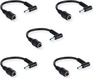 Purpleleaf Tip Adapter HP Connector Converter 7.4x5.0mm to 4.5x3.0mm for HP Stream Spectre Pavilion Envy Elitebook Split Chromebook DC Dongle for HP Notebook Adapter Replacement Power Cord (5 Pack)