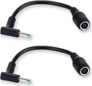 Purpleleaf Adapter Power Supply 7.4x5.0mm to 4.5x3.0mm Tip Connector Converter for HP Stream Spectre Pavilion Envy Elitebook Split Chromebook Replacement Laptop Charger HP Power Cord (2 Pack)