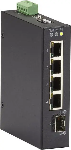Black Box LIG401A 4P 10/100/1000 RJ45, 1P 100/1000 SFP IND