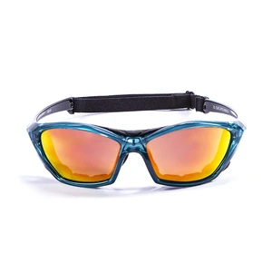 OCEAN Sunglasses LAKE GARDA Polarized blue transparent with revo red lens OCEAN Sunglasses LAKE GARDA Polarized blue transparent with revo red lens