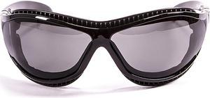 Sunglasses OCEAN TIERRA DE FUEGO Women Men Unisex Water Sports Kiteboarding Surf Polarized Full Frame Goggle & Rectangle (Shiny Black / Smoke)