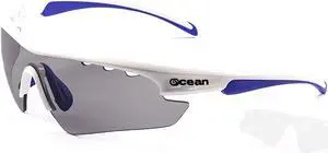 OCEAN Sunglasses IRONMAN white and blue with smoke lens