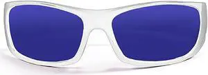 OCEAN Sunglasses BERMUDA Polarized shiny white with blue lens