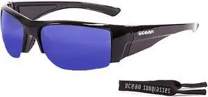 OCEAN Sunglasses GUADALUPE Polarized shiny black with blue lens