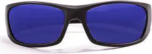 OCEAN Sunglasses BERMUDA Polarized Matte black with blue lens