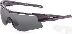 OCEAN Sunglasses ALPINE shiny black with smoke lens