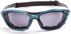 OCEAN Sunglasses LAKE GARDA Polarized blue transparent with smoke lens OCEAN Sunglasses LAKE GARDA Polarized blue transparent with smoke lens
