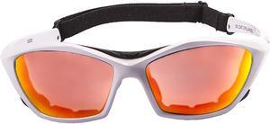 OCEAN Sunglasses LAKE GARDA Polarized shiny white with red lens