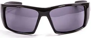 Sunglasses OCEAN ARUBA Women Men Unisex Water Sports Surf Polarized Full Frame Wrap & Rectangle (Shiny Black / Smoke)