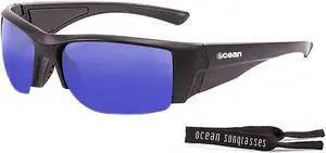 OCEAN Sunglasses GUADALUPE Polarized Matte black with blue lens