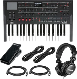 Korg Modwave Wavetable Synthesizer, Nektar NP-X, (2) 1/4 Cables, (2) Midi Cables, Tascam TH02 Bundle Korg Modwave Wavetable Synthesizer, Nektar NP-X, (2) 1/4 Cables, (2) Midi Cables, Tascam TH02 Bundle