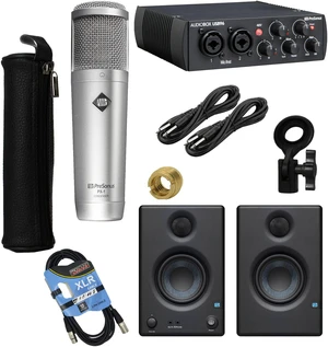 PreSonus PX-1 Condenser Mic, Presonus Eris3.5 Monitors, Presonus AudioBox USB 96, XLR Cable, (2) 1/4 Cables Bundle PreSonus PX-1 Condenser Mic, Presonus Eris3.5 Monitors, Presonus AudioBox USB 96, XLR Cable, (2) 1/4 Cables Bundle