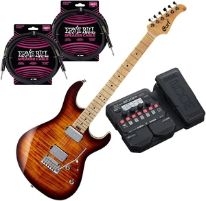 Cort G290 Fat - Antique Violin Burst, Zoom G1X Four, (2) ErnieBall Cables Bundle Cort G290 Fat - Antique Violin Burst, Zoom G1X Four, (2) ErnieBall Cables Bundle