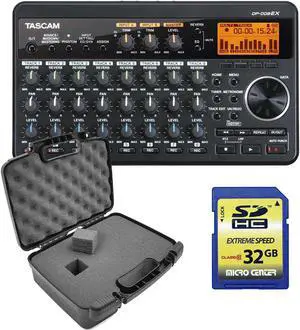 Tascam DP-008EX 8-Track Digital Pocketstudio, CASEMATIX Case, SD Card 32GB Bundle