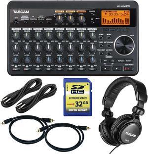 Tascam DP-008EX 8-Track Digital Pocketstudio, SD Card 32GB, (2) 1/4 Cables, (2) RCA Cables, Tascam TH02 Bundle