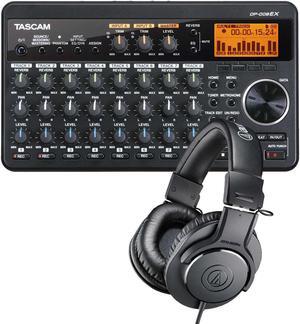 Tascam DP-008EX 8-Track Digital Pocketstudio, AT ATH-M20X Headphones Bundle