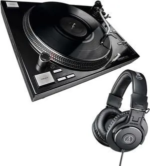 Reloop RP-7000 MK2 (Black) Turntable, Audio Technica ATH-M30X Bundle