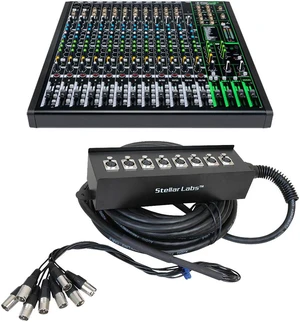 Mackie ProFX16v3 16-Channel Sound Reinforcement Mixer with Built-In FX + 32' 8 Channel Box XLR Cable Snake Mackie ProFX16v3 16-Channel Sound Reinforcement Mixer with Built-In FX + 32' 8 Channel Box XLR Cable Snake