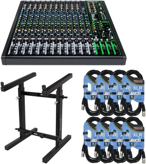 Mackie ProFX16v3 16-Channel Sound Reinforcement Mixer with Built-In FX + Rockville Portable Adjustable Mixer and (8) XLR Cables 15FT. Mackie ProFX16v3 16-Channel Sound Reinforcement Mixer with Built-In FX + Rockville Portable Adjustable Mixer and (8) XLR Cables 15FT.