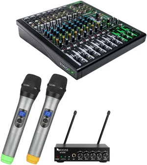Mackie ProFX12v3 12-Channel Sound Reinforcement Mixer with Built-In FX + Fifine UHF Dual Channel Wireless Handheld Microphone Mackie ProFX12v3 12-Channel Sound Reinforcement Mixer with Built-In FX + Fifine UHF Dual Channel Wireless Handheld Microphone
