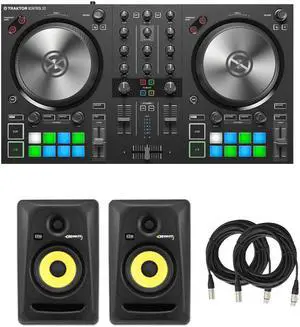 Native Instruments TRAKTOR KONTROL S2 MK3 + KRK Rokit 5 G3 50W 5" 2-Way Powered Studio Monitor Black RP5G3 Pair New and Cables.