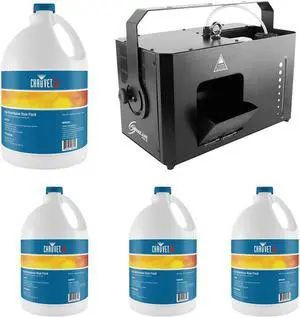 CHAUVET DJ Hurricane Haze 4D - Haze Machine with Wired Remote Control + (4) CHAUVET DJ High Performance Haze Fluid - 1 Gallon