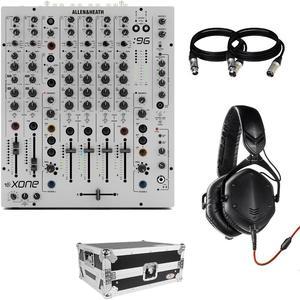 Allen  Heath XONE96 Professional 6Channel Analog DJ Mixer  ProX XSM12LT Large Format 12 DJ Mixer Case with Laptop Shelf  VMODA Crossfade M100 Headphones Matte Black and Cables