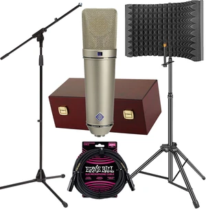 Neumann U 87 Ai Large-diaphragm Condenser Mic(Nickel), Aokeo AO-302 With Stand, ErnieBall XLR Cable, Mic Stand Bundle Neumann U 87 Ai Large-diaphragm Condenser Mic(Nickel), Aokeo AO-302 With Stand, ErnieBall XLR Cable, Mic Stand Bundle