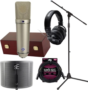 Neumann U 87 Ai Large-diaphragm Condenser Mic(Nickel), sE Electronics RF-X Shield, ErnieBall XLR Cable, Mic Stand, Presonus HD9 Bundle Neumann U 87 Ai Large-diaphragm Condenser Mic(Nickel), sE Electronics RF-X Shield, ErnieBall XLR Cable, Mic Stand, Presonus HD9 Bundle