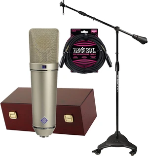 Neumann U 87 Ai Large-diaphragm Condenser Mic(Nickel), Ultimate Support MC-125, ErnieBall XLR Cable Bundle Neumann U 87 Ai Large-diaphragm Condenser Mic(Nickel), Ultimate Support MC-125, ErnieBall XLR Cable Bundle