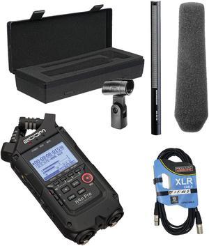 Zoom H4n Pro All Black 4-Track Portable Recorder (2020 Model) with Zoom  AD-14 AC Adapter, Windbuster, 16GB Memory Card & USB Cable Bundle