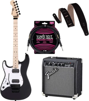 Charvel Pro-Mod So-Cal Style 1 HH LH Electric Guitar Gloss Black, Fender Frontman 10G Amp, ErnieBall Cable, Levis MS26-BLK Bundle Charvel Pro-Mod So-Cal Style 1 HH LH Electric Guitar Gloss Black, Fender Frontman 10G Amp, ErnieBall Cable, Levis MS26-BLK Bundle