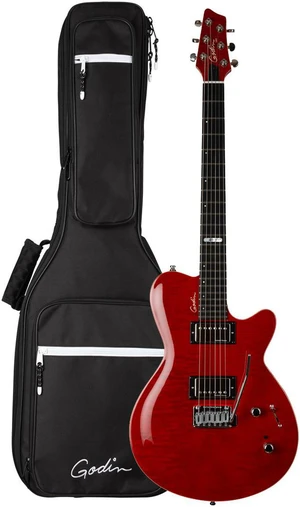 Godin (047604) DS-1 Daryl Stuermer Signature Electric Guitar - Translucent Red Flame Godin (047604) DS-1 Daryl Stuermer Signature Electric Guitar - Translucent Red Flame