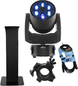 CHAUVET DJ Intimidator Trio  LED Moving Head, Rockville Totem Moving Head Stand, DMX Cable, Clamp Bundle