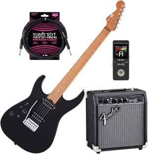 Charvel Pro-Mod DK24 HH 2PT CM LH (Gloss Black), Fender Frontman 10G Amp, ErnieBall Cable, KLIQ TinyTune Bundle Charvel Pro-Mod DK24 HH 2PT CM LH (Gloss Black), Fender Frontman 10G Amp, ErnieBall Cable, KLIQ TinyTune Bundle