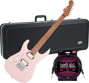 Charvel Pro-Mod DK24 HH 2PT CM LH (Satin Shell Pink), Gator GC-ELECTRIC-A Case, ErnieBall Cable Bundle Charvel Pro-Mod DK24 HH 2PT CM LH (Satin Shell Pink), Gator GC-ELECTRIC-A Case, ErnieBall Cable Bundle