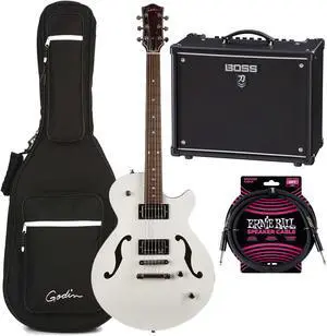 Godin (050222) Montreal Premiere HT - Trans White, Boss Katana-50 MkII, ErnieBall Cable Bundle