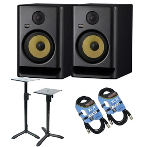 (2) KRK ROKIT 7 G5 7-inch Powered Studio Monitor (Black) - Studio Monitor Stands - (2) XLR Cables Bundle (2) KRK ROKIT 7 G5 7-inch Powered Studio Monitor (Black) - Studio Monitor Stands - (2) XLR Cables Bundle