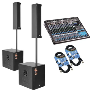 (2) PSG AUDIO Raptor 15 3400W Portable Line Array with 15 Sub - PSG Audio EMX16 - (2) XLR Cables Bundle (2) PSG AUDIO Raptor 15 3400W Portable Line Array with 15 Sub - PSG Audio EMX16 - (2) XLR Cables Bundle