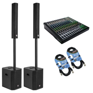 (2) PSG AUDIO Raptor 12 3200W Portable Line Array with 12 Sub - Mackie PROFX12V3 - (2) XLR Cables Bundle (2) PSG AUDIO Raptor 12 3200W Portable Line Array with 12 Sub - Mackie PROFX12V3 - (2) XLR Cables Bundle