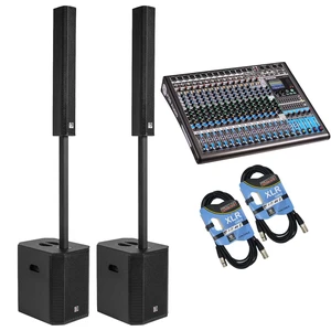 (2) PSG AUDIO Raptor 12 3200W Portable Line Array with 12 Sub - PSG Audio EMX16 - (2) XLR Cables Bundle (2) PSG AUDIO Raptor 12 3200W Portable Line Array with 12 Sub - PSG Audio EMX16 - (2) XLR Cables Bundle