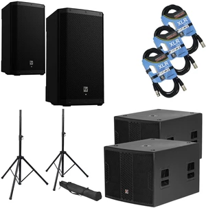 (2) Electro Voice ZLX-12P-G2 - PSG AUDIO Chaos 18 Active Sub 4000W -(2) Speaker Stands - (3) XLR Cables Bundle (2) Electro Voice ZLX-12P-G2 - PSG AUDIO Chaos 18 Active Sub 4000W -(2) Speaker Stands - (3) XLR Cables Bundle